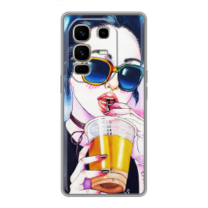 Чохол з картинкою Модні Дівчата Infinix Note 50 Pro Plus – Дівчина з коктейлем