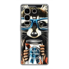 Чохол з принтом для Ноте 50 Про Плюс - (Прикольні) (AlphaPrint) (Єнот з банкою)
