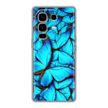 Чохол з принтом для Ноте 50 Про Плюс - (Прикольні) (AlphaPrint) (Сині метелики)