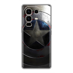 Чехол с Щитом Капитана Америки на Infinix Note 50 Pro Plus – Ретро Щит Капитана