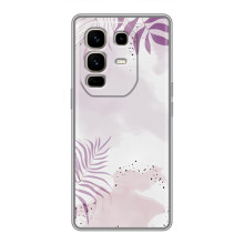 Чохол з квітковим принтом на Ноте 50 Про Плюс (Фіолетове листя)