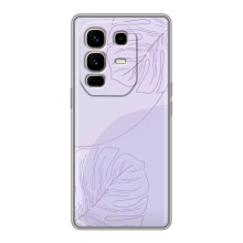 Чехол цветочный дизайн для Infinix Note 50 Pro Plus – Монстера фиолетовая