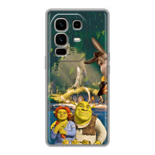 Печатный чехол с принтом Шрек для Infinix Note 50 Pro Plus – Шрек и Фиона