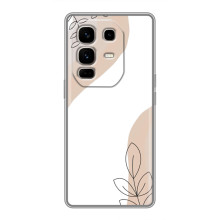 Силконовий чохол з принтом в квітах на Infinix Note 50 Pro Plus (Нюдовий дизайн)