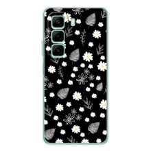 Чехлы с тематикой "ЦВЕТЫ" на Infinix Note 50 Pro Plus – цветение на чорном