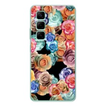 Чехлы с тематикой "ЦВЕТЫ" на Infinix Note 50 Pro Plus – Цветы на черном