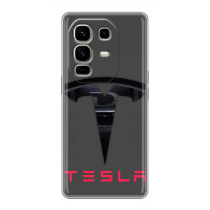 Силиконовый бампер с картинкой машины на Infinix Note 50 Pro Plus – Logo TESLA