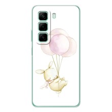 Силиконовый бампер с картинкой животных для Infinix Note 50 Pro Plus (Кролик и шарики)