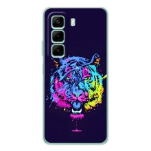 Силиконовый бампер с картинкой животных для Infinix Note 50 Pro Plus (Тигр-Арт)