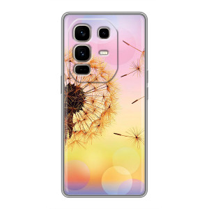 Силиконовый Чехол с одуванчиками на Infinix Note 50 Pro Plus – Цветок-одуванчик