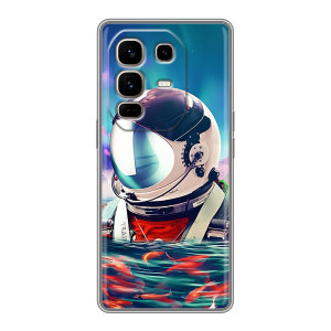 Силиконовый Чехол с принтом "Космонавты" на Infinix Note 50 Pro Plus – Космонавт в воде