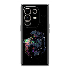 Силиконовый Чехол с принтом "Космонавты" на Infinix Note 50 Pro Plus – В руках земля