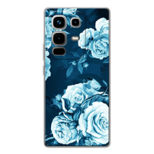 Чехлы (ART) Цветы на Infinix Note 50 Pro (VPrint) (Голубые Бутоны)