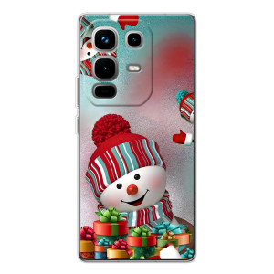 Чехлы на Новый Год Infinix Note 50 Pro – Снеговик в шапке