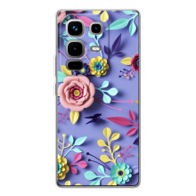 Чехлы с Цветами для Infinix Note 50 Pro (VPrint) (Цветочный дизайн)