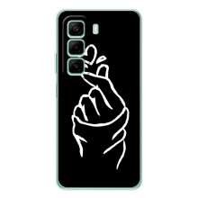 Чехлы (Знак сердечка) на Infinix Note 50 Pro – Сердце на черном