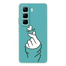 Чехлы (Знак сердечка) на Infinix Note 50 Pro – Сердечко на бирюзовом