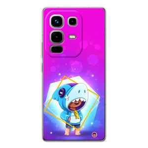 Чехол Бравл Старс для Infinix Note 50 Pro – Леон в костюме Акулы
