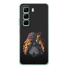 Силиконовый чехол с картинкой "Герой Pubg" на Infinix Note 50 Pro (В огне)