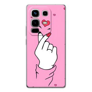 Чехол с принтом для Infinix Note 50 Pro (AlphaPrint - Знак сердечка)