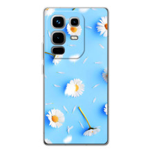 Чехол с Цветами для Infinix Note 50 Pro (ромашки на голубом)