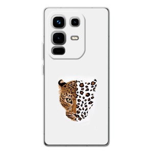 Чохол з леопардовим принтом на Infinix Note 50 Pro – Леопард на білому
