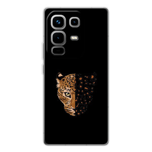 Чохол з леопардовим принтом на Infinix Note 50 Pro – Леопард на чорному