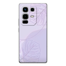 Чехол цветочный дизайн для Infinix Note 50 Pro – Монстера фиолетовая