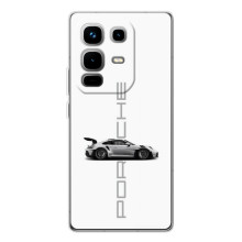 Чехол с авто Порше для Infinix Note 50 Pro – белый Порше