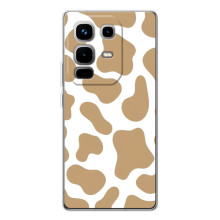 Чохол з принтом корови на Ноте 50 Про (Бежевий принт)
