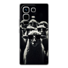 Чохол з принтом стильні тварини для Ноте 50 Про (Овечка в окулярах)