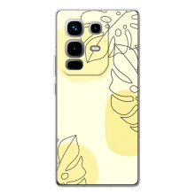 Силиконовый чехол с принтом в цветах на Infinix Note 50 Pro – Монстера жёлтая