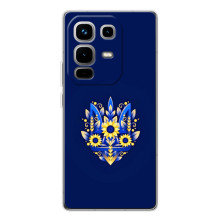 Чехол с украинским гербом на Infinix Note 50 Pro – Цветочный герб