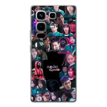 Чехол Гра в кальмара для Infinix Note 50 Pro – Коллаж игры кальмара