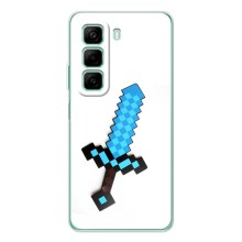 Чехлы для Infinix Note 50 Pro (Персонажи Майн Крафт) (Меч)