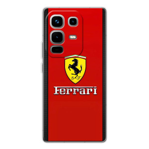 Силиконовый бампер с картинкой машины на Infinix Note 50 Pro (Ferrari Logo)
