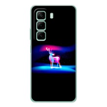 Силиконовый бампер с картинкой животных для Infinix Note 50 Pro – Яркий олень