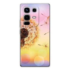 Силиконовый Чехол с одуванчиками на Infinix Note 50 Pro – Цветок-одуванчик