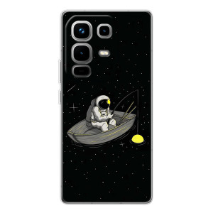 Силіконовый Чохол з принтом "Космонавти" на Infinix Note 50 Pro – Космонавт на рибалці