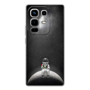 Силіконовый Чохол з принтом "Космонавти" на Infinix Note 50 Pro – Космонавт романтик