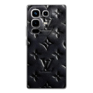 Текстурный Чехол Louis Vuitton для Ноут 50 Про – Черный ЛВ