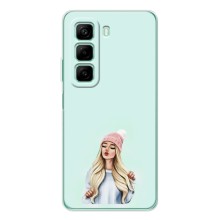 Силиконовый Чехол на Infinix Note 50 Pro с картинкой Стильных Девушек (В шапке)