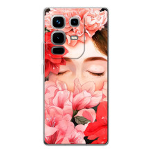 Чехлы (ART) Цветы на Infinix Note 50 (VPrint) (Глаза в цветах)