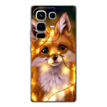 Чехлы с картинкой Лисички для Infinix Note 50 (VPrint) (Лисичка в гирляндах)