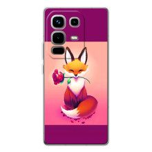 Чехлы с картинкой Лисички для Infinix Note 50 (VPrint) (Лисичка с розочкой)