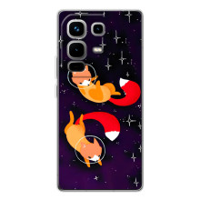 Чехлы с картинкой Лисички для Infinix Note 50 (VPrint) (Лисички космонавты)