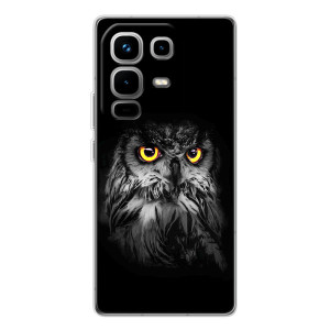 Чохли з принтом СОВИ для Infinix Note 50 – Сова на чорному