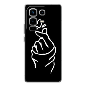 Чехлы (Знак сердечка) на Infinix Note 50 – Сердце на черном