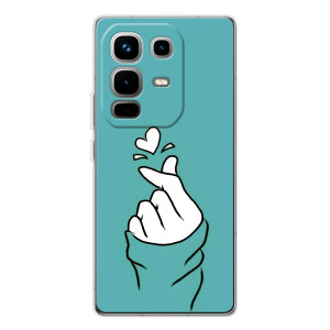 Чехлы (Знак сердечка) на Infinix Note 50 – Сердечко на бирюзовом