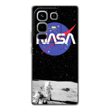 Силіконовый бампер з принтом "Наса" на Infinix Note 50 – Nasa на місяці